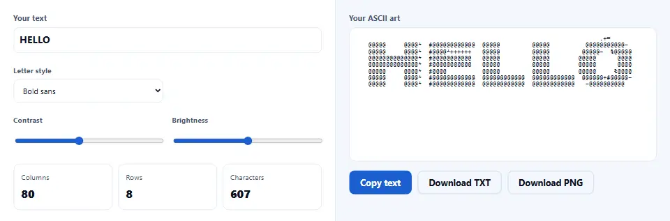 ASCII Art Generator, der das Wort HELLO in große Buchstaben aus @ und # verwandelt ASCII Art Generator, der das Wort HELLO in große Buchstaben aus @ und # verwandelt
