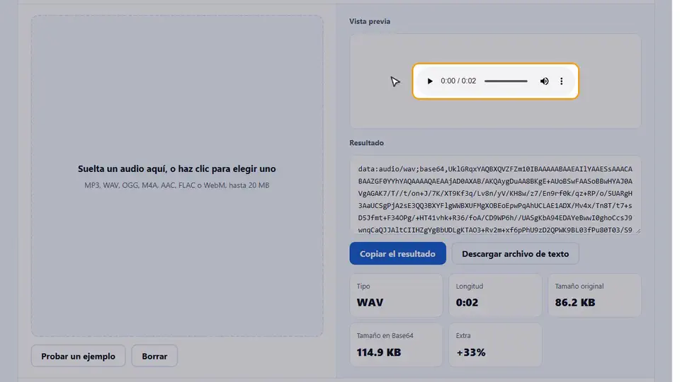 Guía en vídeo: Conversor de audio a base64