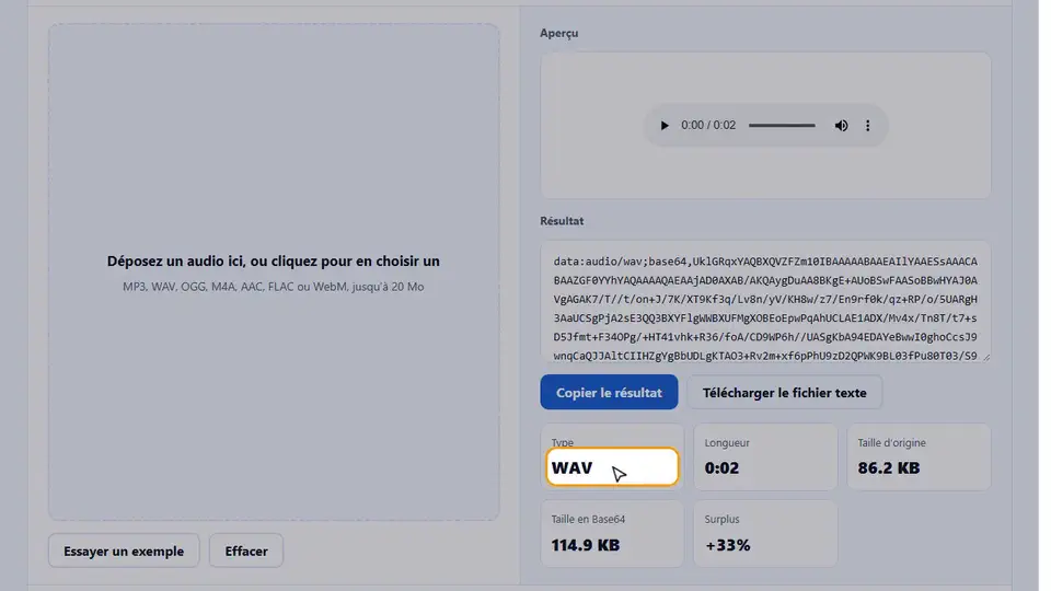 Tutoriel vidéo : Convertisseur audio vers base64