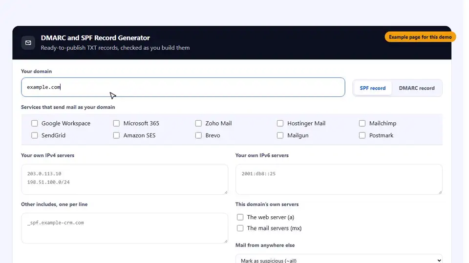 How to Use the DMARC and SPF Record Generator