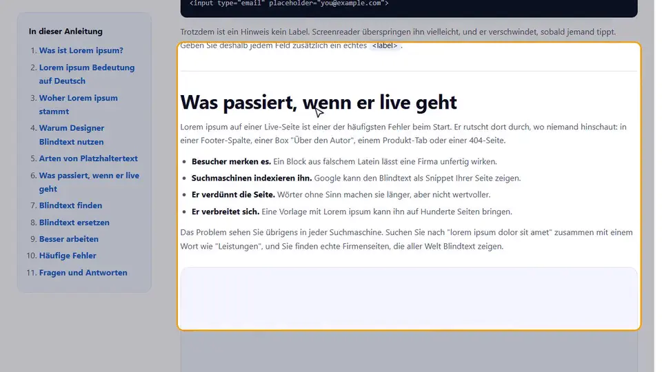 Lorem ipsum finden und ersetzen