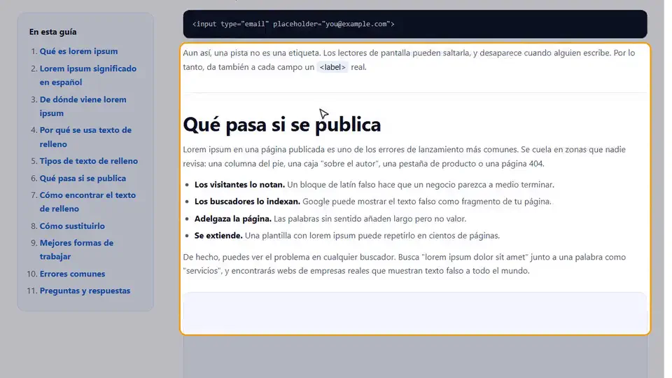 Cómo encontrar y sustituir lorem ipsum