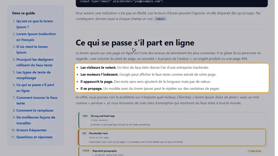 Trouver et remplacer le lorem ipsum