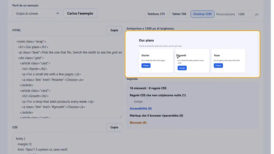 Video guida: Editor HTML online