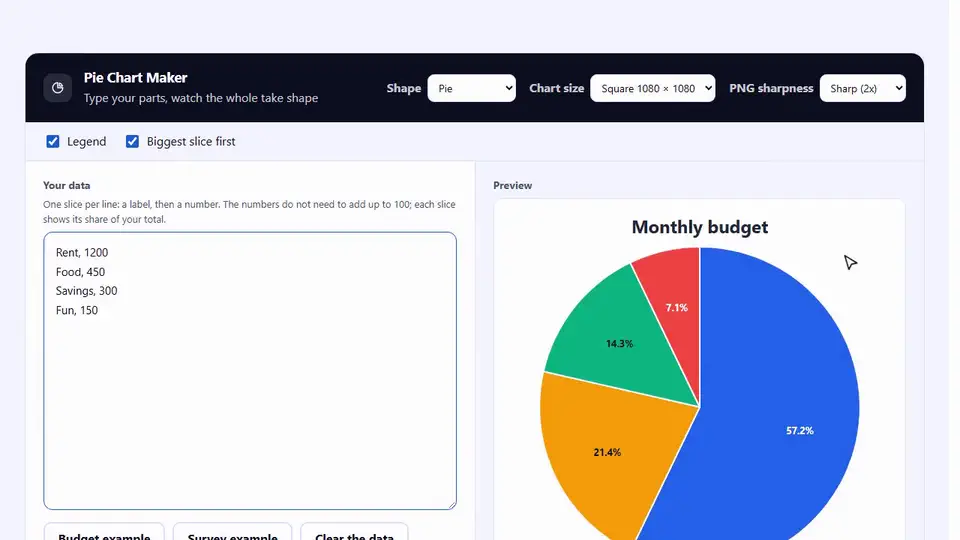Watch the Pie Chart Maker in Action