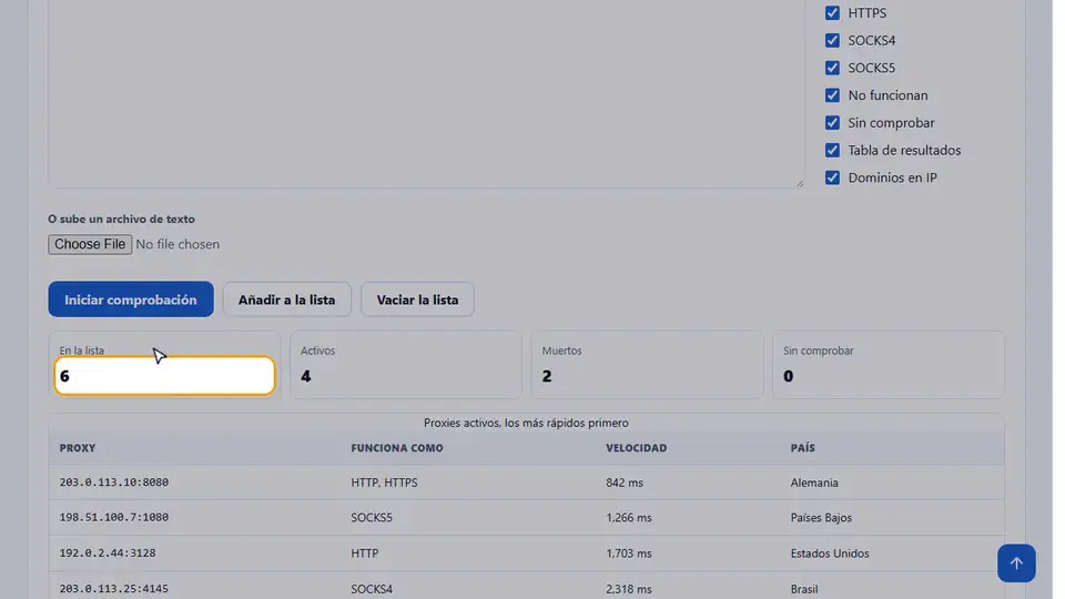 Mira el Proxy Checker en acción, de principio a fin