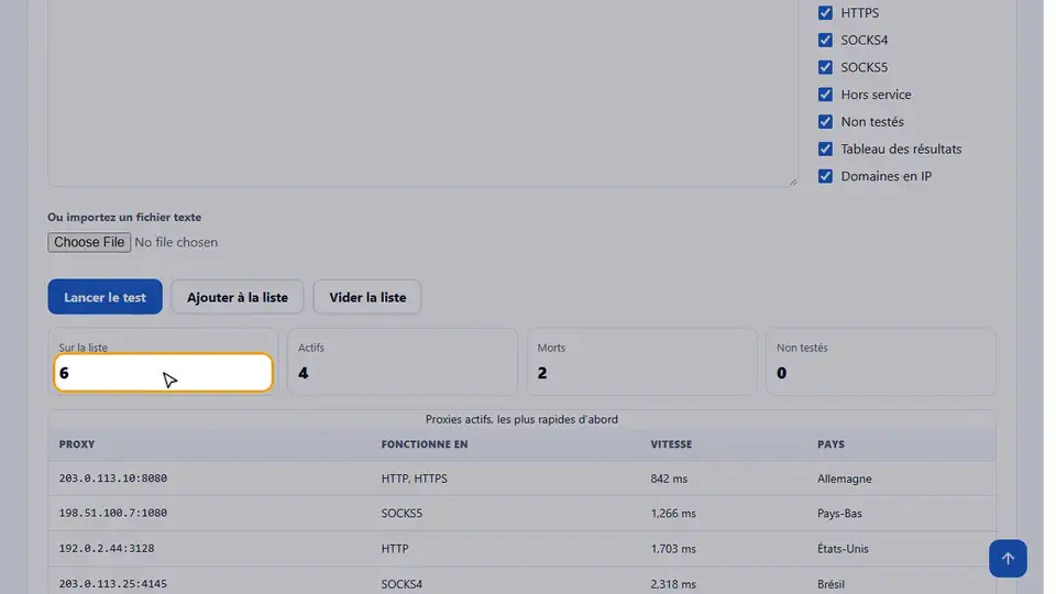 Voyez le Proxy Checker en action, du début à la fin