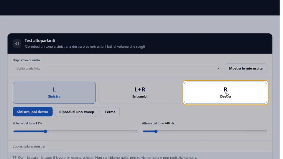 Video guida: Test altoparlanti