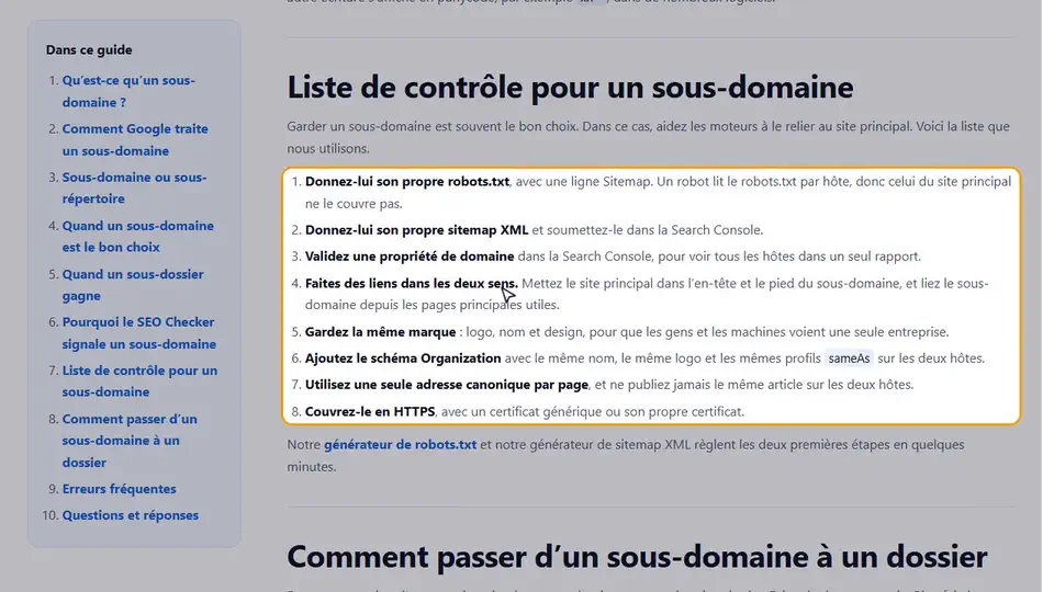 Comment vérifier l’alerte sous-domaine sur une page