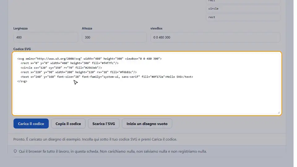 Video guida: Editor SVG