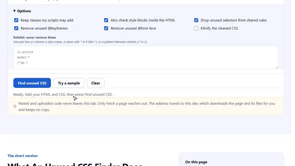 How to Use the Unused CSS Finder