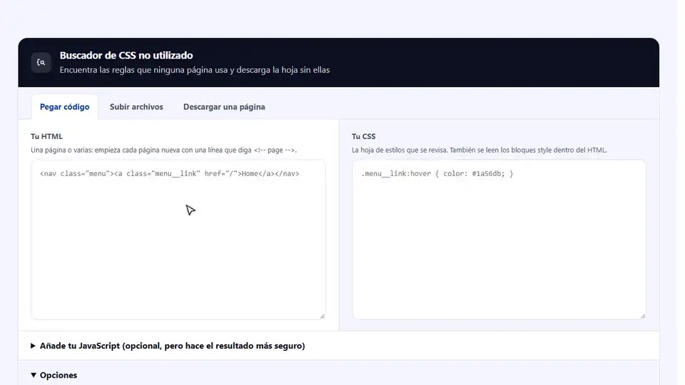 Cómo usar el buscador de CSS no utilizado
