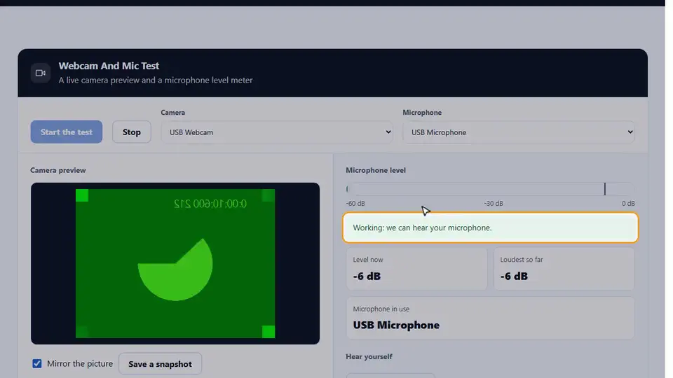 How to Use the Webcam and Mic Test