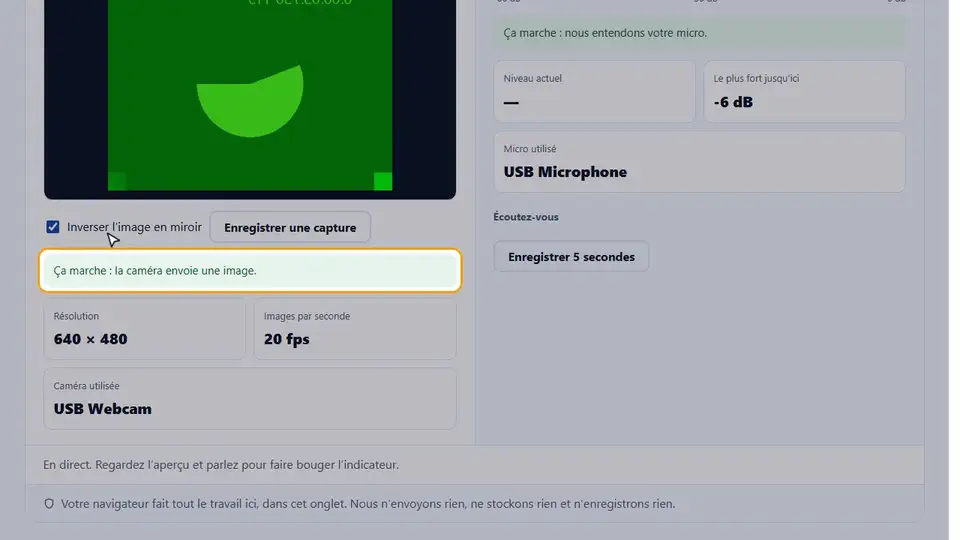 Tutoriel vidéo : Test micro et webcam